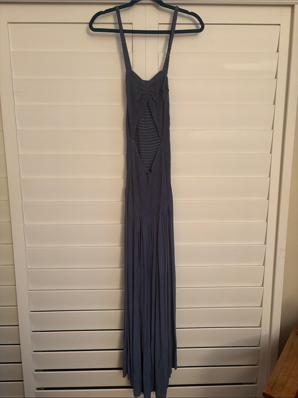 Sleeveless Cutout Maxi Dress in Dusty Blue